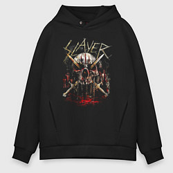 Толстовка оверсайз мужская Slayer Skull Demon, цвет: черный
