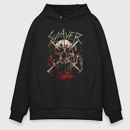Мужское худи оверсайз Slayer Skull Demon / Черный – фото 1