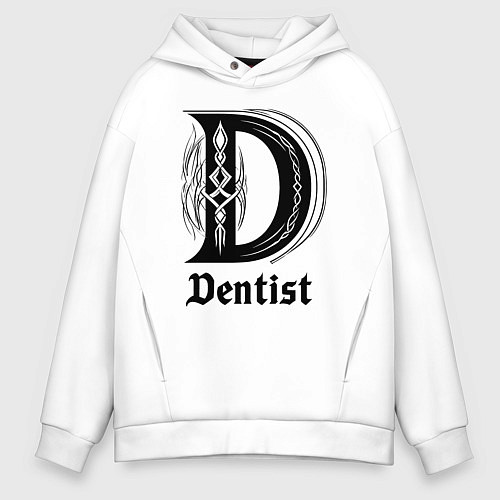 Мужское худи оверсайз D - dentist / Белый – фото 1