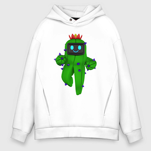 Мужское худи оверсайз Tанцующий кактус из игры / Белый – фото 1