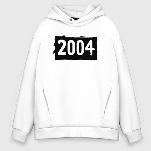 Мужское худи оверсайз Черный квадрат 2004 / Белый – фото 1