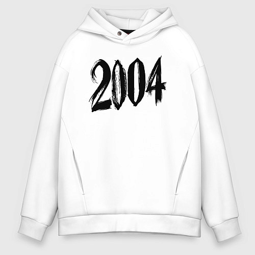 Мужское худи оверсайз 2004 штрихами / Белый – фото 1