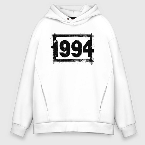 Мужское худи оверсайз 1994 год в стиле ретро / Белый – фото 1