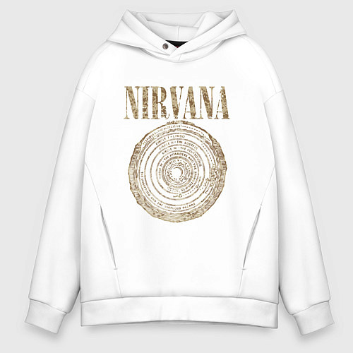 Мужское худи оверсайз Nirvana Circles of hell / Белый – фото 1