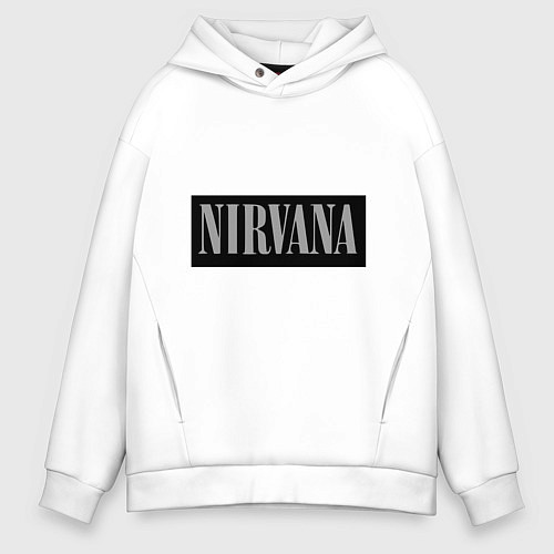 Мужское худи оверсайз Нирвана / Белый – фото 1