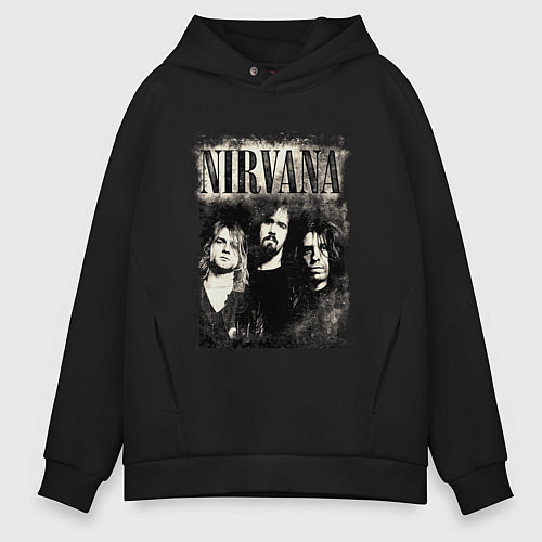 Мужское худи оверсайз Nirvana foto / Черный – фото 1