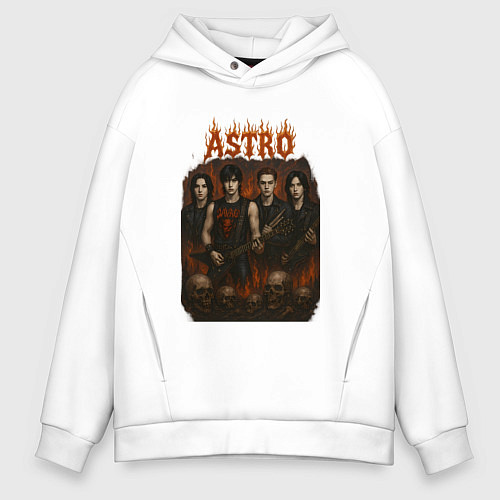 Мужское худи оверсайз Astro в стиле хэви метал / Белый – фото 1