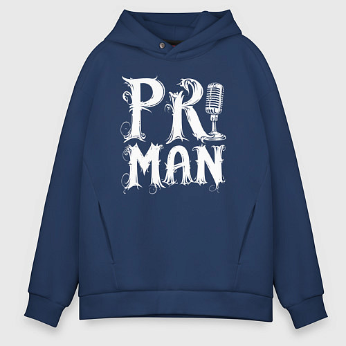 Мужское худи оверсайз PRщик / Тёмно-синий – фото 1