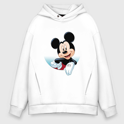 Мужское худи оверсайз Микки маус- / Белый – фото 1