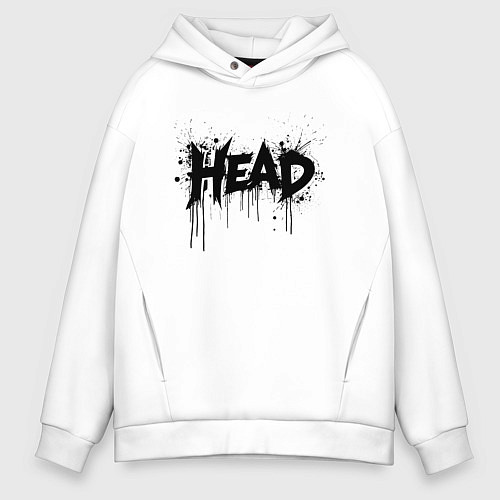 Мужское худи оверсайз Руководитель в брызгах / Белый – фото 1