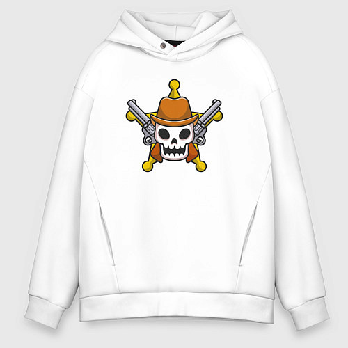 Мужское худи оверсайз Dead sheriff / Белый – фото 1