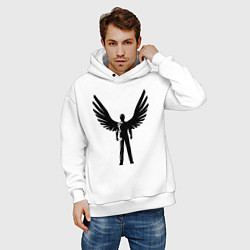 Толстовка оверсайз мужская Крылатый строитель, цвет: белый — фото 2