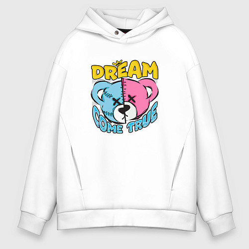 Мужское худи оверсайз Мечты сбываются / Белый – фото 1