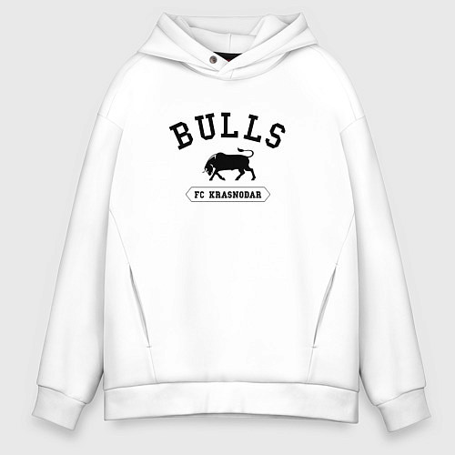 Мужское худи оверсайз FC Krasnodar - bulls / Белый – фото 1