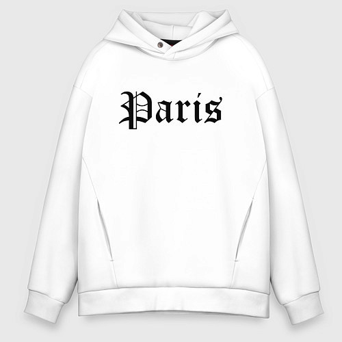 Мужское худи оверсайз Paris - France / Белый – фото 1