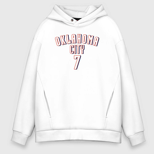 Мужское худи оверсайз Oklahoma City 7 / Белый – фото 1