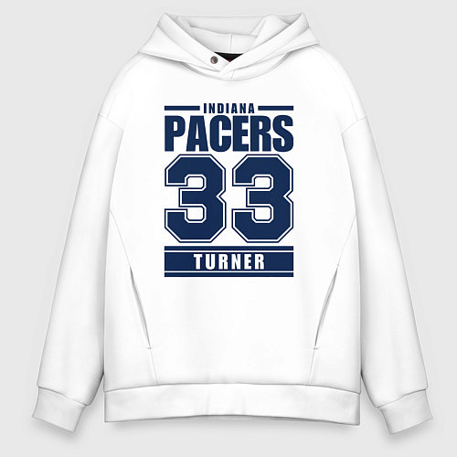 Мужское худи оверсайз Indiana - Myles Turner / Белый – фото 1