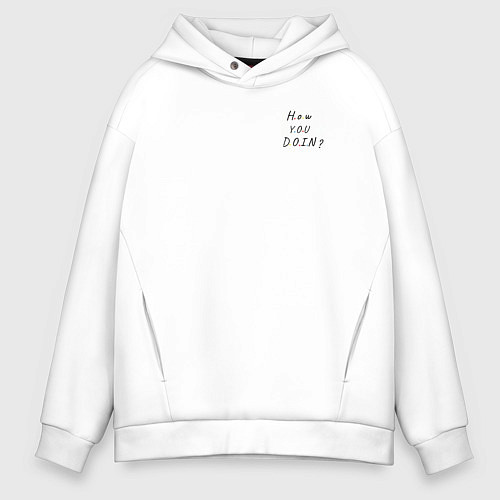 Мужское худи оверсайз Друзья художники how you doin / Белый – фото 1