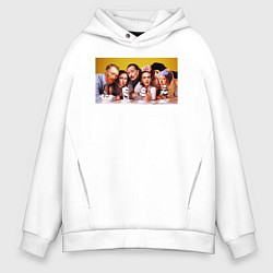 Толстовка оверсайз мужская Художниик друзья, цвет: белый