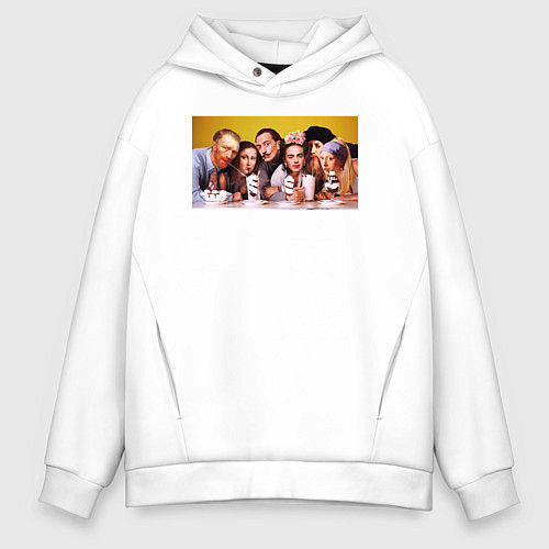 Мужское худи оверсайз Художниик друзья / Белый – фото 1