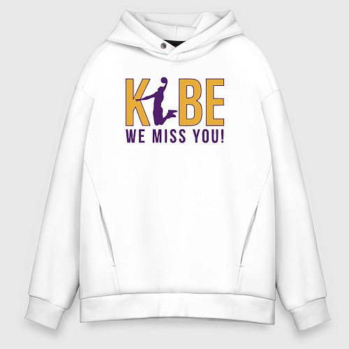 Мужское худи оверсайз Коби - мы скучаем / Белый – фото 1
