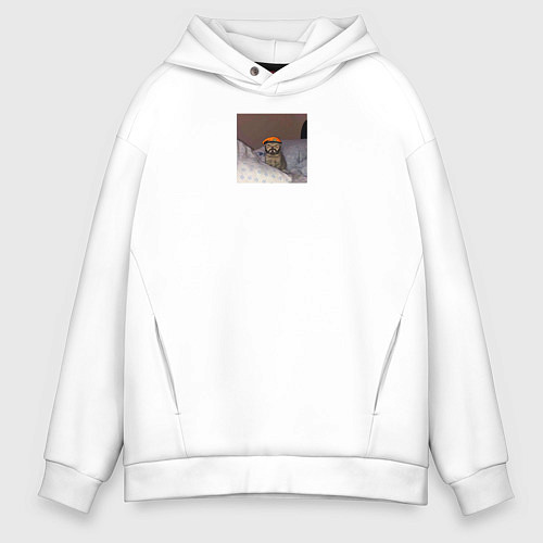 Мужское худи оверсайз Brimstone cat meme Valorant / Белый – фото 1