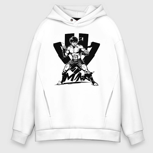 Мужское худи оверсайз ММА аниме / Белый – фото 1