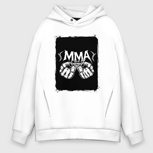 Мужское худи оверсайз Сила кулаков ММА / Белый – фото 1
