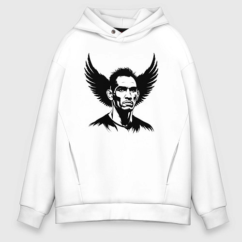 Мужское худи оверсайз Крылатый Тони Фергюсон / Белый – фото 1