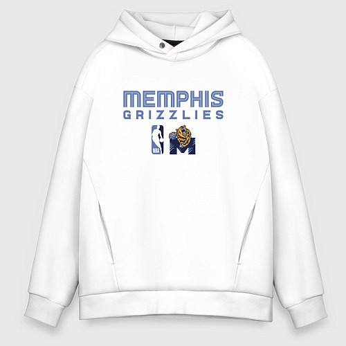 Мужское худи оверсайз Memphis Grizzlies - basketball NBA / Белый – фото 1