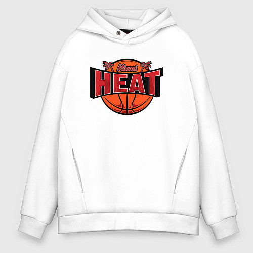 Мужское худи оверсайз Майами Хит - баскетбол / Белый – фото 1