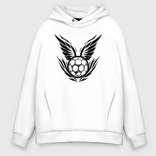 Мужское худи оверсайз Крылатый мяч гандбол / Белый – фото 1