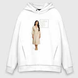 Толстовка оверсайз мужская Lana Del Rey в белом платье, цвет: белый