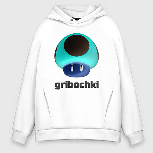 Мужское худи оверсайз Грибочек Марио / Белый – фото 1