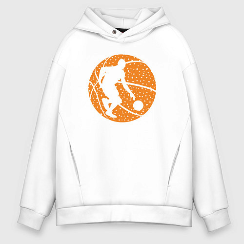 Мужское худи оверсайз Basket man / Белый – фото 1