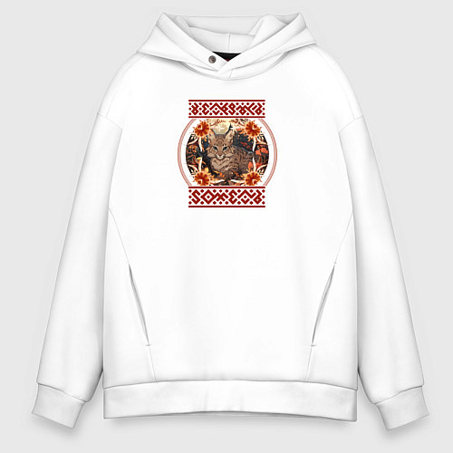 Мужское худи оверсайз Рысь-Гомель / Белый – фото 1