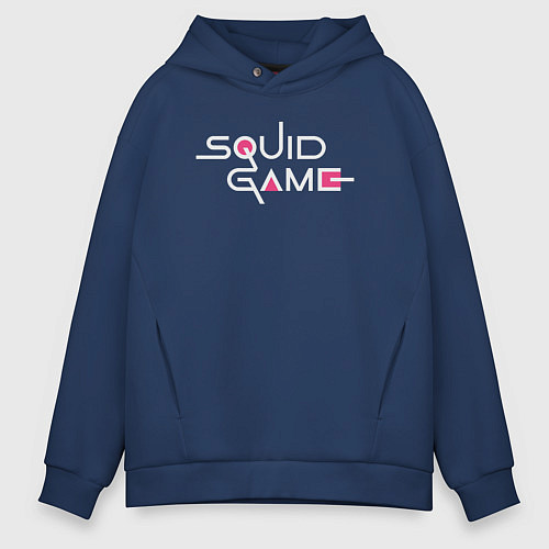 Мужское худи оверсайз Squid game logo / Тёмно-синий – фото 1