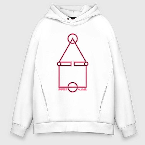 Мужское худи оверсайз Стиль игры в кальмара / Белый – фото 1