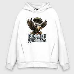 Толстовка оверсайз мужская Рожден для неба, цвет: белый