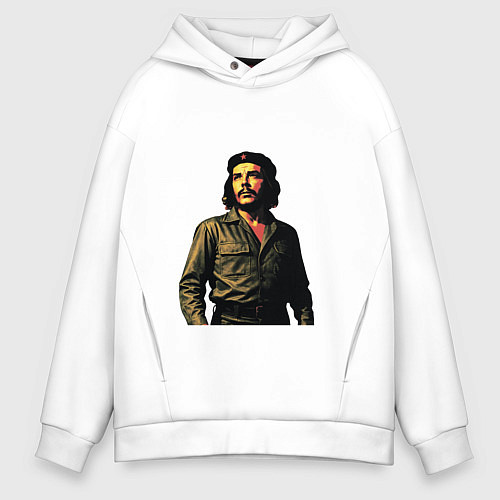 Мужское худи оверсайз Поп-арт Че Гевара 1970-е / Белый – фото 1