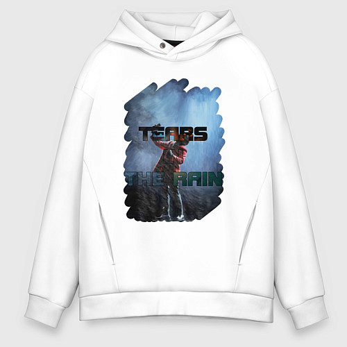 Мужское худи оверсайз Tears in the rain / Белый – фото 1