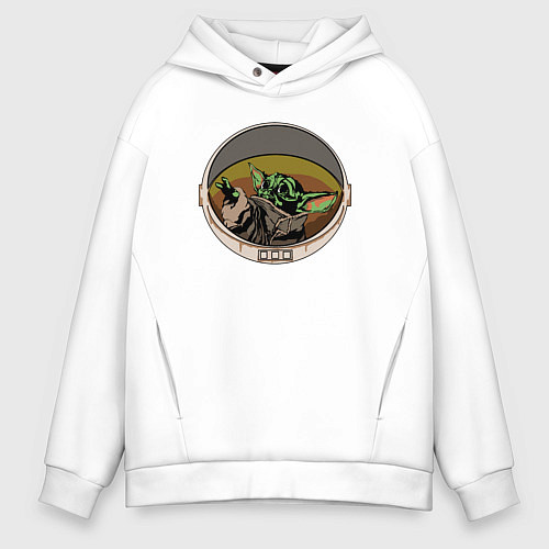 Мужское худи оверсайз Master Yoda / Белый – фото 1