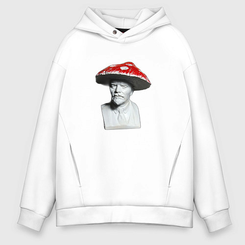 Мужское худи оверсайз Ленин гриб / Белый – фото 1