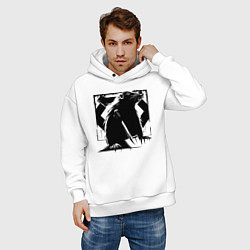 Толстовка оверсайз мужская Крот с ножом, цвет: белый — фото 2