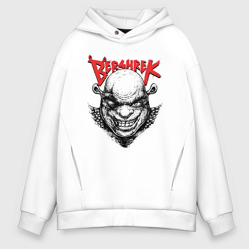 Мужское худи оверсайз Берсерк Шрек / Белый – фото 1