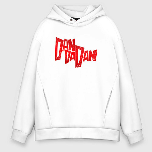 Мужское худи оверсайз Dandadan - logotype / Белый – фото 1