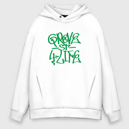 Мужское худи оверсайз Tag grove street 4 life / Белый – фото 1