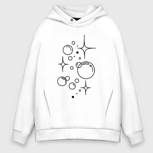 Мужское худи оверсайз Мыльные пузыри / Белый – фото 1