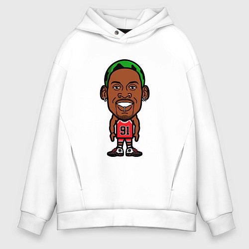 Мужское худи оверсайз Малыш Родман / Белый – фото 1