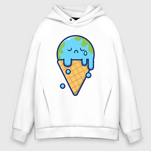 Мужское худи оверсайз Earth cream / Белый – фото 1